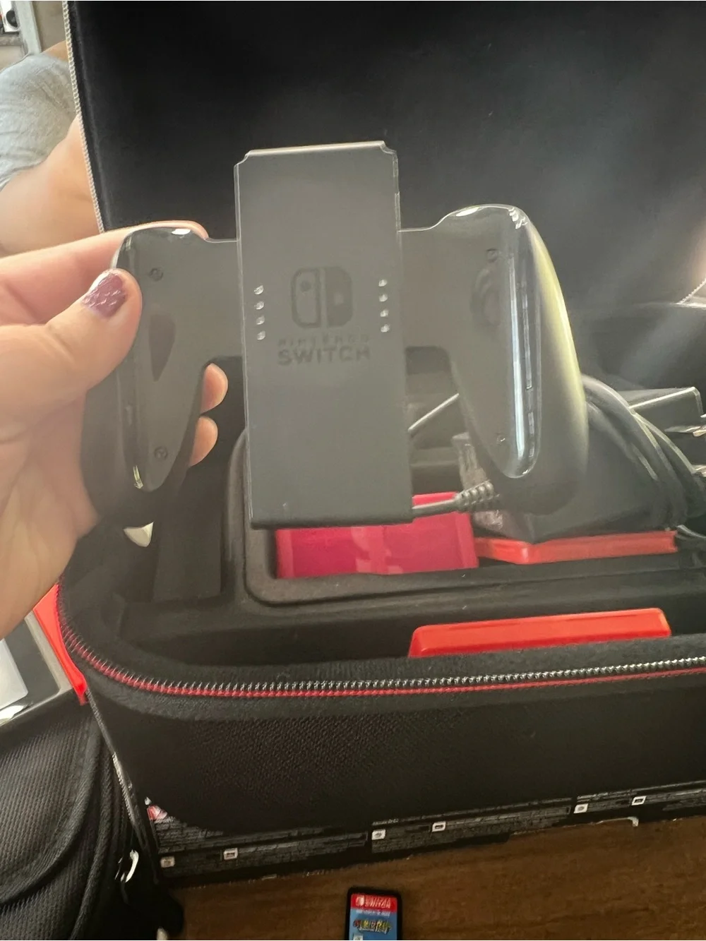 Nintendo Switch with Neon Blue and Neon Red Joy-Con